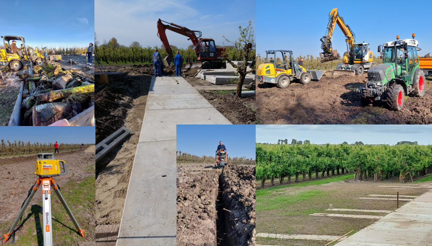 De aanleg van de camperplaatsen